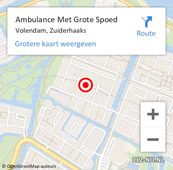 Locatie op kaart van de 112 melding: Ambulance Met Grote Spoed Naar Volendam, Zuiderhaaks op 20 december 2021 11:09