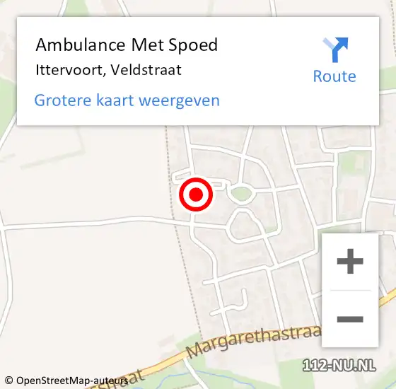 Locatie op kaart van de 112 melding: Ambulance Met Spoed Naar Ittervoort, Veldstraat op 20 december 2021 12:30