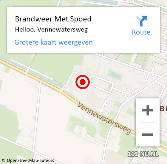 Locatie op kaart van de 112 melding: Brandweer Met Spoed Naar Heiloo, Vennewatersweg op 20 december 2021 12:50