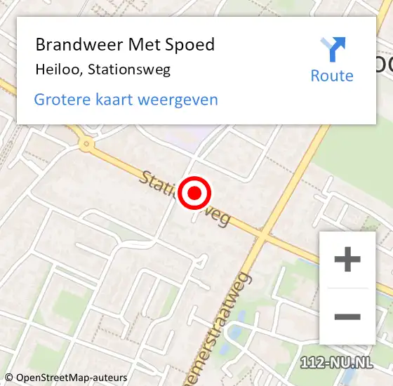 Locatie op kaart van de 112 melding: Brandweer Met Spoed Naar Heiloo, Stationsweg op 20 december 2021 13:13