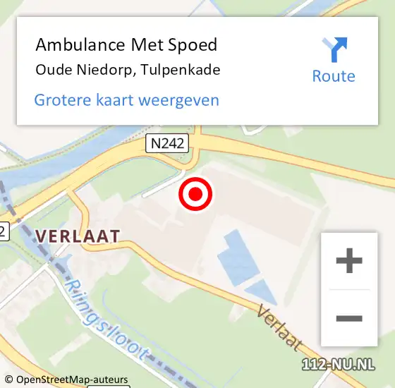 Locatie op kaart van de 112 melding: Ambulance Met Spoed Naar Oude Niedorp, Tulpenkade op 20 december 2021 13:22