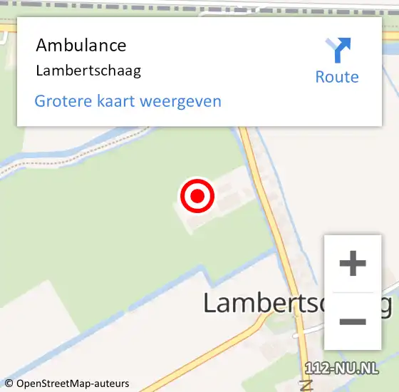 Locatie op kaart van de 112 melding: Ambulance Lambertschaag op 20 december 2021 13:33