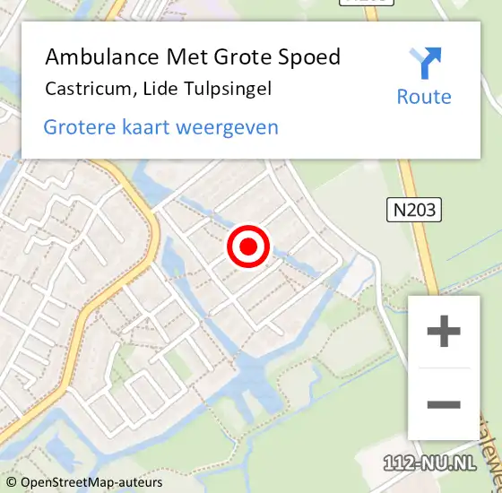 Locatie op kaart van de 112 melding: Ambulance Met Grote Spoed Naar Castricum, Lide Tulpsingel op 20 december 2021 14:08