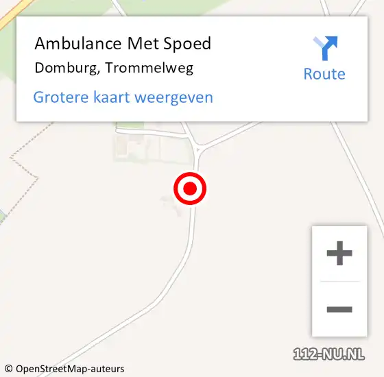 Locatie op kaart van de 112 melding: Ambulance Met Spoed Naar Domburg, Trommelweg op 2 juli 2014 20:53