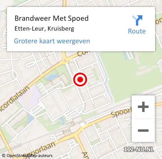 Locatie op kaart van de 112 melding: Brandweer Met Spoed Naar Etten-Leur, Kruisberg op 20 december 2021 14:13