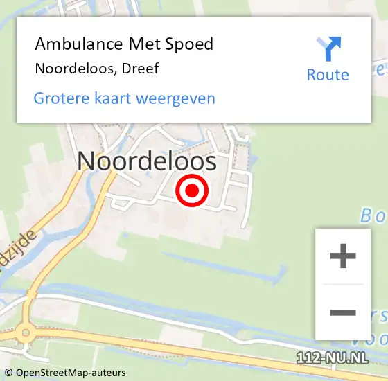 Locatie op kaart van de 112 melding: Ambulance Met Spoed Naar Noordeloos, Dreef op 20 december 2021 14:21