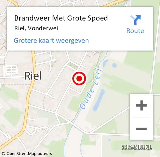 Locatie op kaart van de 112 melding: Brandweer Met Grote Spoed Naar Riel, Vonderwei op 20 december 2021 14:55