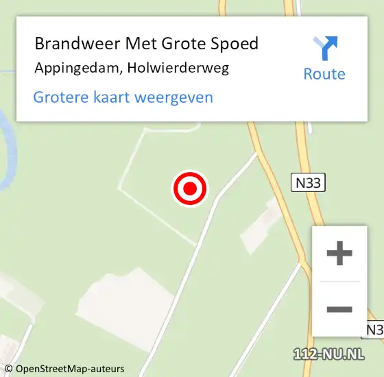 Locatie op kaart van de 112 melding: Brandweer Met Grote Spoed Naar Appingedam, Holwierderweg op 20 december 2021 16:17