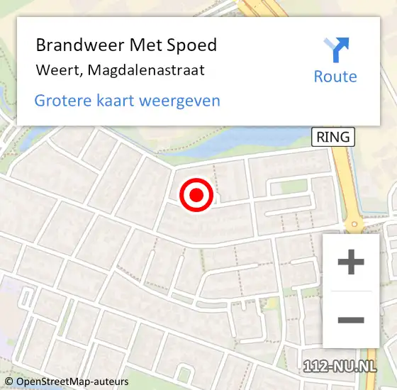 Locatie op kaart van de 112 melding: Brandweer Met Spoed Naar Weert, Magdalenastraat op 20 december 2021 16:52