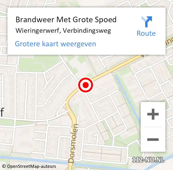 Locatie op kaart van de 112 melding: Brandweer Met Grote Spoed Naar Wieringerwerf, Verbindingsweg op 20 december 2021 17:00