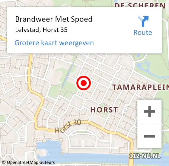 Locatie op kaart van de 112 melding: Brandweer Met Spoed Naar Lelystad, Horst 35 op 20 december 2021 17:17