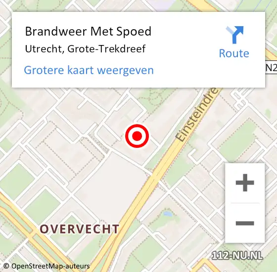 Locatie op kaart van de 112 melding: Brandweer Met Spoed Naar Utrecht, Grote-Trekdreef op 20 december 2021 17:18