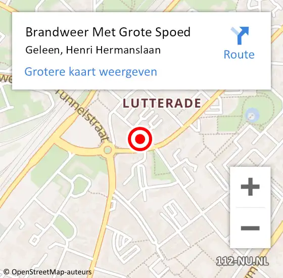 Locatie op kaart van de 112 melding: Brandweer Met Grote Spoed Naar Geleen, Henri Hermanslaan op 20 december 2021 17:28