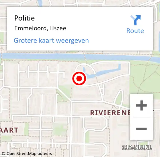 Locatie op kaart van de 112 melding: Politie Emmeloord, IJszee op 20 december 2021 18:05