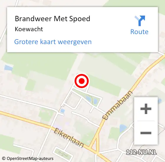 Locatie op kaart van de 112 melding: Brandweer Met Spoed Naar Koewacht op 20 december 2021 18:28