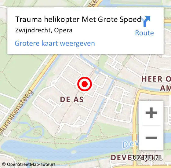 Locatie op kaart van de 112 melding: Trauma helikopter Met Grote Spoed Naar Zwijndrecht, Opera op 20 december 2021 18:34