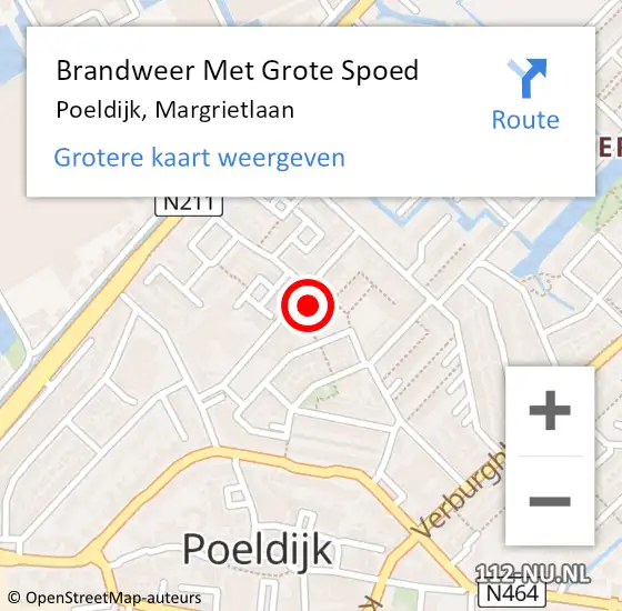 Locatie op kaart van de 112 melding: Brandweer Met Grote Spoed Naar Poeldijk, Margrietlaan op 20 december 2021 19:01