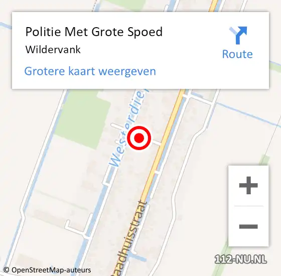 Locatie op kaart van de 112 melding: Politie Met Grote Spoed Naar Wildervank op 20 december 2021 19:12