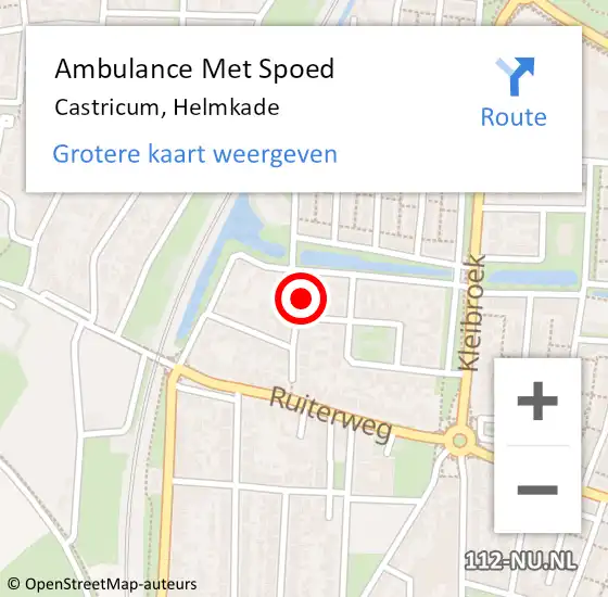 Locatie op kaart van de 112 melding: Ambulance Met Spoed Naar Castricum, Helmkade op 20 december 2021 19:15