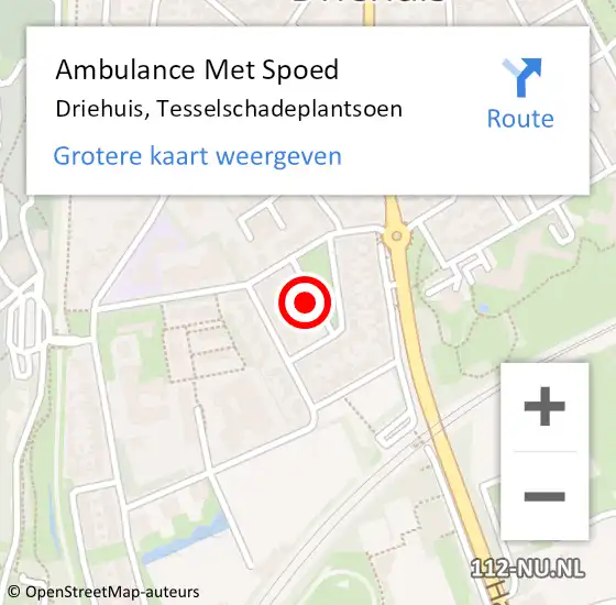 Locatie op kaart van de 112 melding: Ambulance Met Spoed Naar Driehuis, Tesselschadeplantsoen op 20 december 2021 19:40