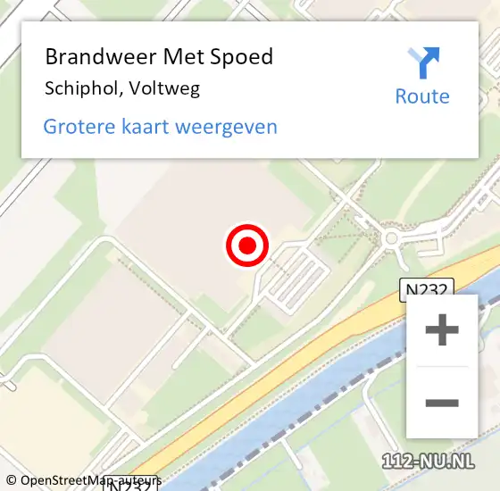 Locatie op kaart van de 112 melding: Brandweer Met Spoed Naar Schiphol, Voltweg op 20 december 2021 19:59