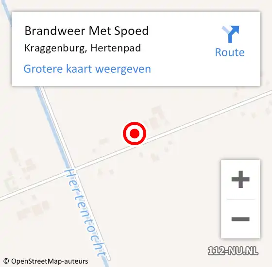 Locatie op kaart van de 112 melding: Brandweer Met Spoed Naar Kraggenburg, Hertenpad op 20 december 2021 20:20