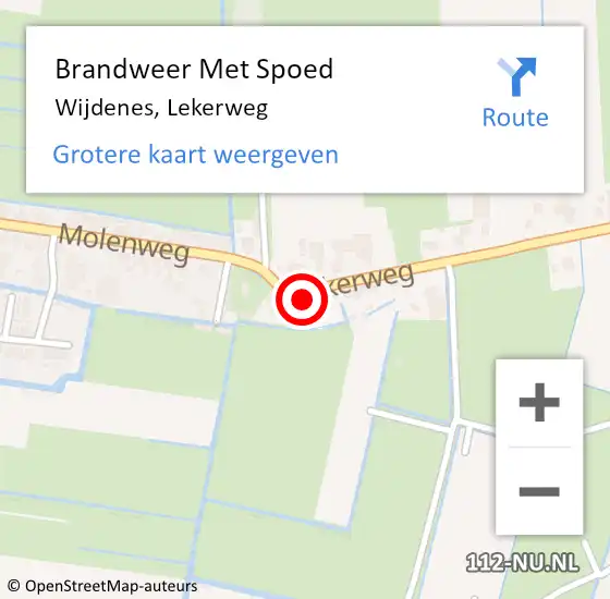 Locatie op kaart van de 112 melding: Brandweer Met Spoed Naar Wijdenes, Lekerweg op 2 juli 2014 21:46