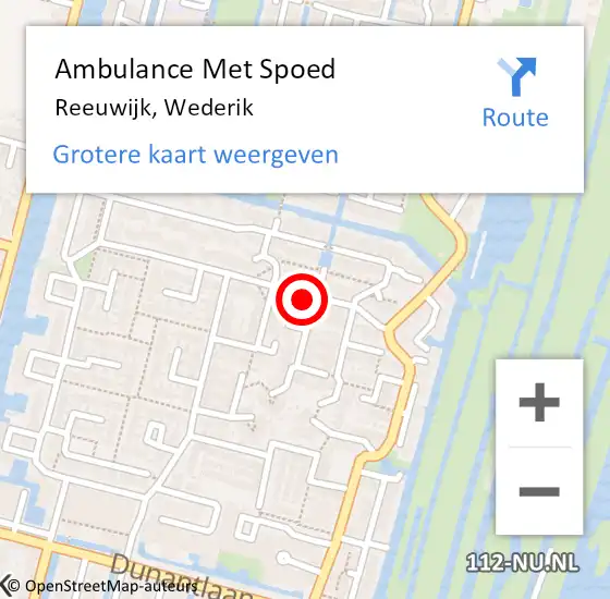 Locatie op kaart van de 112 melding: Ambulance Met Spoed Naar Reeuwijk, Wederik op 20 december 2021 20:32