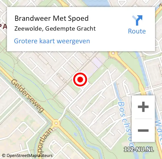 Locatie op kaart van de 112 melding: Brandweer Met Spoed Naar Zeewolde, Gedempte Gracht op 20 december 2021 21:21