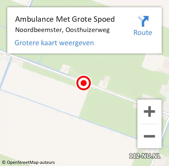 Locatie op kaart van de 112 melding: Ambulance Met Grote Spoed Naar Noordbeemster, Oosthuizerweg op 20 december 2021 21:35