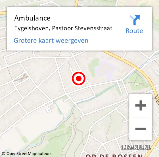 Locatie op kaart van de 112 melding: Ambulance Eygelshoven, Pastoor Stevensstraat op 2 juli 2014 22:01