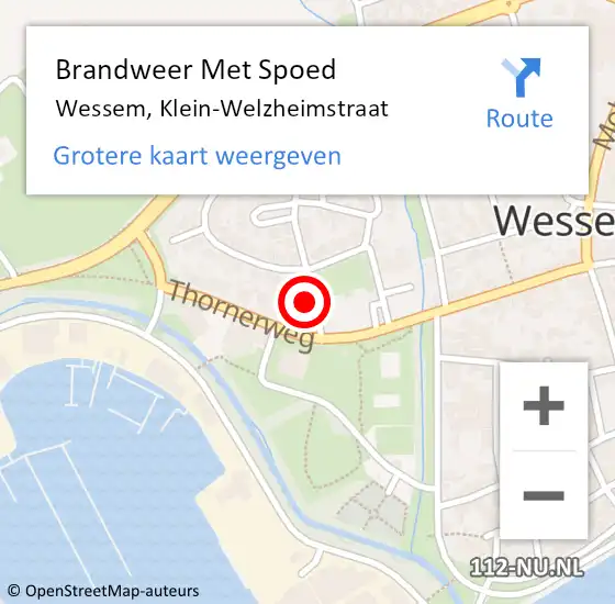 Locatie op kaart van de 112 melding: Brandweer Met Spoed Naar Wessem, Klein-Welzheimstraat op 21 december 2021 00:38