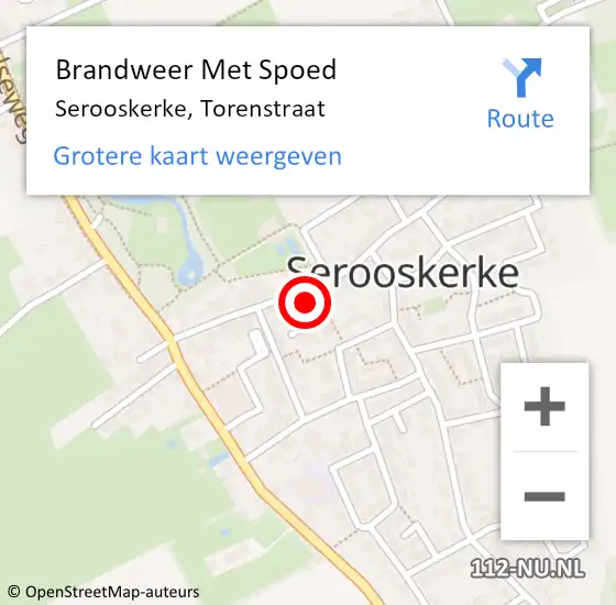 Locatie op kaart van de 112 melding: Brandweer Met Spoed Naar Serooskerke, Torenstraat op 21 december 2021 01:12