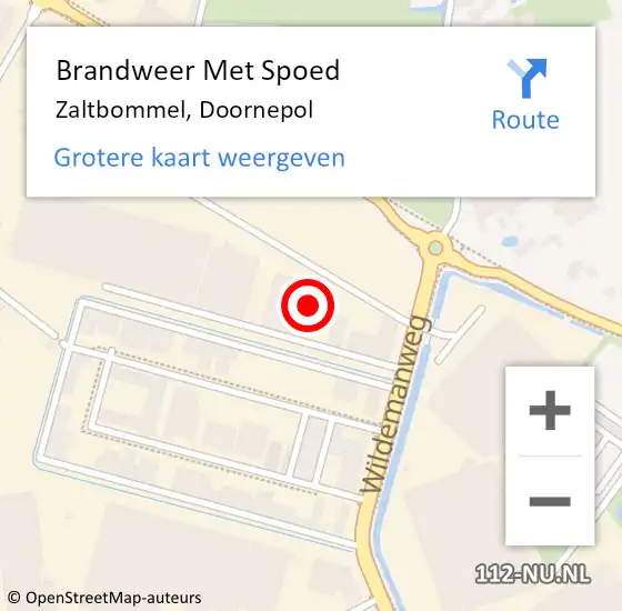 Locatie op kaart van de 112 melding: Brandweer Met Spoed Naar Zaltbommel, Doornepol op 21 december 2021 02:12