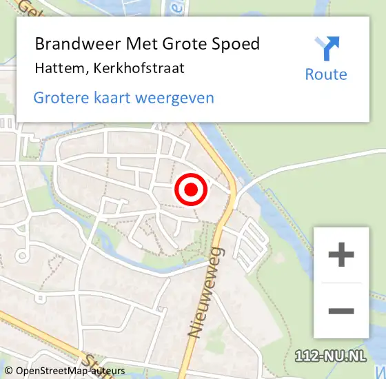 Locatie op kaart van de 112 melding: Brandweer Met Grote Spoed Naar Hattem, Kerkhofstraat op 21 december 2021 05:30