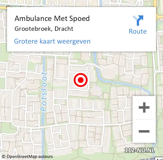 Locatie op kaart van de 112 melding: Ambulance Met Spoed Naar Grootebroek, Dracht op 21 december 2021 06:15