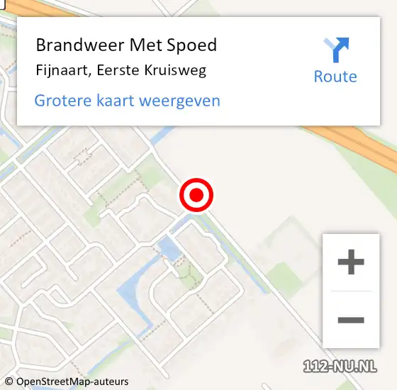 Locatie op kaart van de 112 melding: Brandweer Met Spoed Naar Fijnaart, Eerste Kruisweg op 21 december 2021 06:40