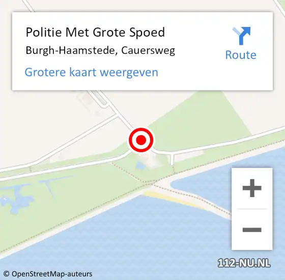 Locatie op kaart van de 112 melding: Politie Met Grote Spoed Naar Burgh-Haamstede, Cauersweg op 21 december 2021 07:36