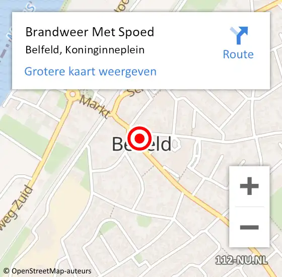 Locatie op kaart van de 112 melding: Brandweer Met Spoed Naar Belfeld, Koninginneplein op 21 december 2021 07:51