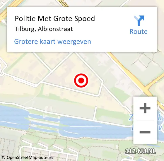 Locatie op kaart van de 112 melding: Politie Met Grote Spoed Naar Tilburg, Albionstraat op 21 december 2021 08:07