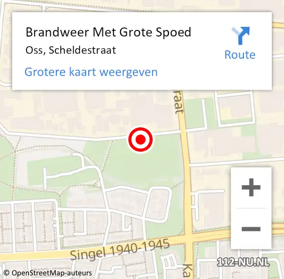 Locatie op kaart van de 112 melding: Brandweer Met Grote Spoed Naar Oss, Scheldestraat op 21 december 2021 08:17