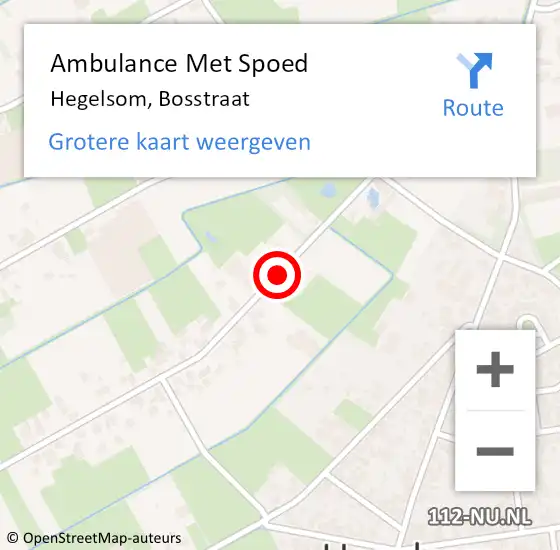 Locatie op kaart van de 112 melding: Ambulance Met Spoed Naar Hegelsom, Bosstraat op 2 juli 2014 22:33