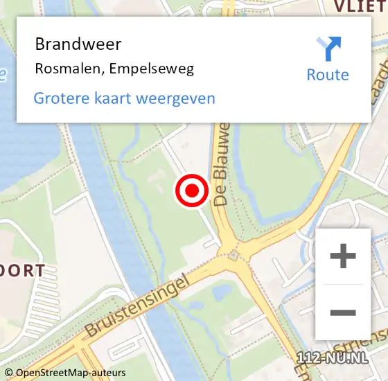 Locatie op kaart van de 112 melding: Brandweer Rosmalen, Empelseweg op 2 juli 2014 22:34