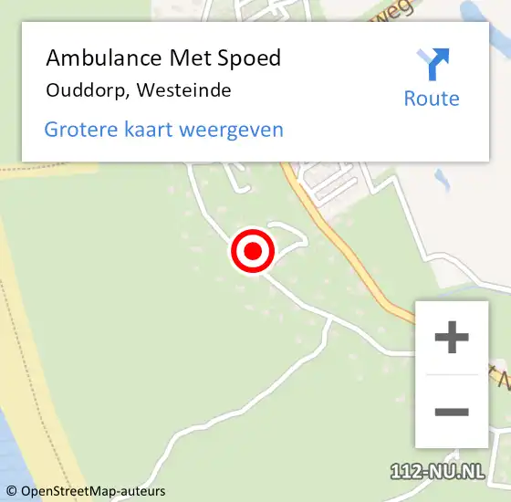 Locatie op kaart van de 112 melding: Ambulance Met Spoed Naar Ouddorp, Westeinde op 21 december 2021 09:51