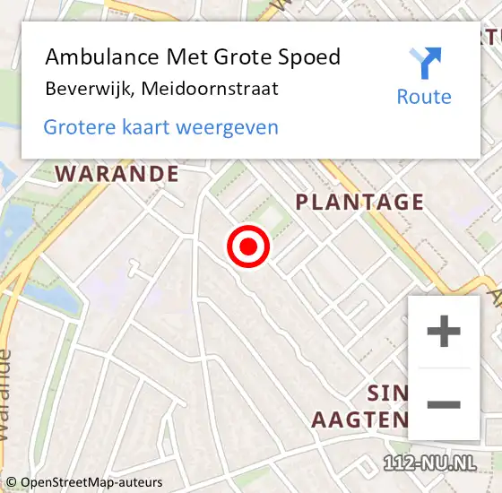 Locatie op kaart van de 112 melding: Ambulance Met Grote Spoed Naar Beverwijk, Meidoornstraat op 21 december 2021 10:24