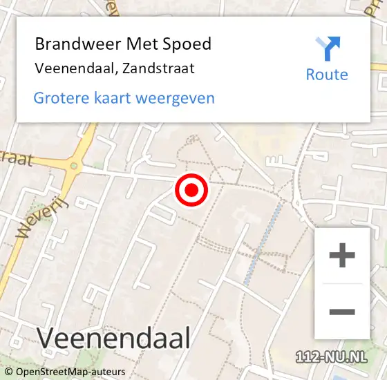 Locatie op kaart van de 112 melding: Brandweer Met Spoed Naar Veenendaal, Zandstraat op 21 december 2021 11:06