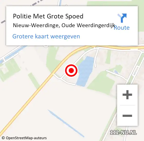Locatie op kaart van de 112 melding: Politie Met Grote Spoed Naar Nieuw-Weerdinge, Oude Weerdingerdijk op 21 december 2021 11:27