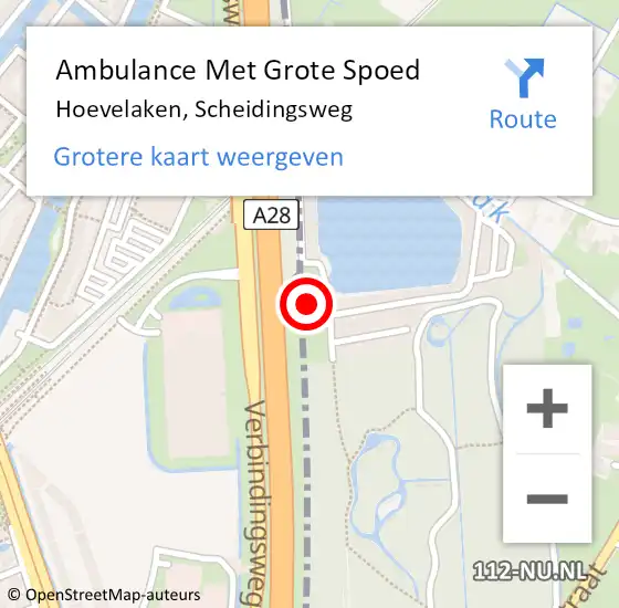 Locatie op kaart van de 112 melding: Ambulance Met Grote Spoed Naar Hoevelaken, Scheidingsweg op 21 december 2021 11:31