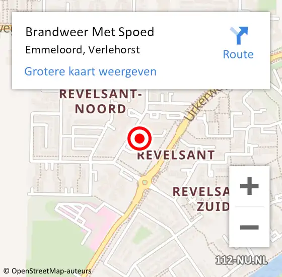 Locatie op kaart van de 112 melding: Brandweer Met Spoed Naar Emmeloord, Verlehorst op 21 december 2021 12:51