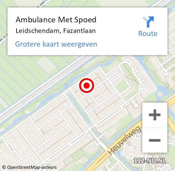 Locatie op kaart van de 112 melding: Ambulance Met Spoed Naar Leidschendam, Fazantlaan op 21 december 2021 12:51